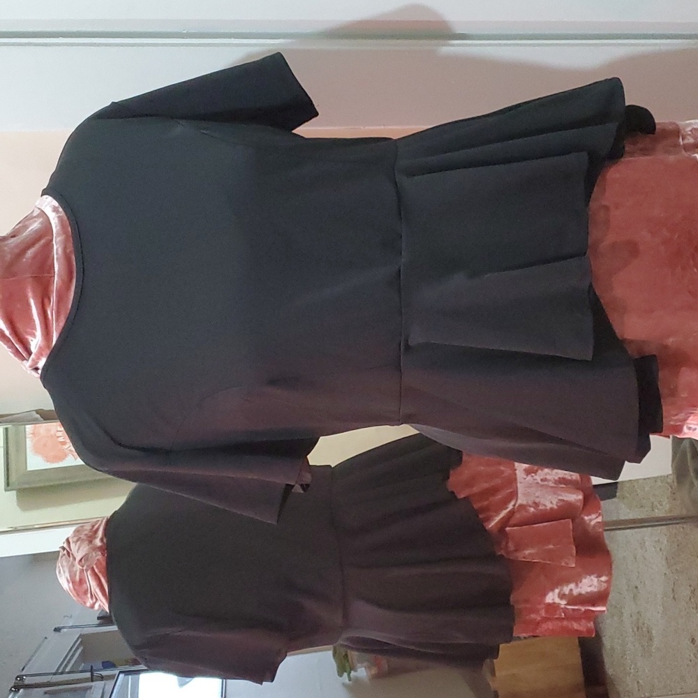 short sleeve black peplum top